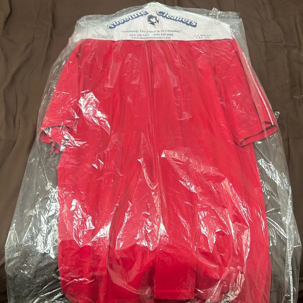 Red polo shirt